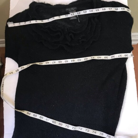 Chiaramente Ruffles Mohair Sweater Crew Neck Cozy Wool Blend Lightweight Knit XL - Picture 14 of 14